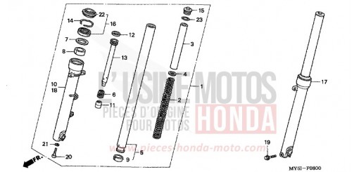FOURCHETTE AVANT CB500S2 de 2002